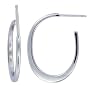 Platinum Overlay Sterling Silver Hoop Earrings