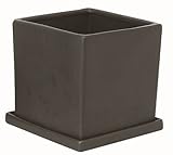 インテリアポット　スクェアーL　ブラック