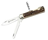 Puma Jagd-Taschenmesser, 3-teilig, Hirschhorn-Schalen, Klinge, Säge und Korkenzieher