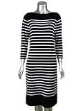 Lauren Ralph Lauren Striped Sweater Dress Misses Medium Black White
