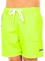 Superdry Short de Baño (Amarillo Flúor)