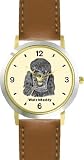 Poodle - Toy (SC) Dog - WATCHBUDDY® DESIGNER DELUXE TWO-TONE THEME WATCH - Arabic Numbers-SAND & SOIL STYLE - Pale Yellow Dial with Brown Leather Strap-Children's Size-Small ( Boy's Size & Girl's Size )
