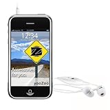 Stereo Headset with Built-in Microphone and Click / Hold Button for Apple iPhone - Ear Cusions Included (White)