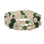 Malachite Bracelet 02 Wrap Green Clear Quartz Crystal Healing Coil Gem
