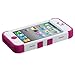 MYBAT Hybrid Dual Layer Protector Cover with Kickstand for Apple iPhone 4/4S - Retail Packaging - Butterfly Dancing/Hot Pink