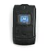 Motorola Razr V3 V3c V3i V3m Black Leather Wrapped Snap-on Crystal Case Cover with Removable Ratcheting Belt Clip