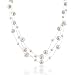 Bling Jewelry Bridal 925 Silver Freshwater Pearl Illusion Three Strand Necklace 16in