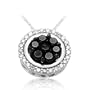 10k White Gold Black & White Diamond Center Cluster Pendant (1/2 cttw, I-J Color, I3 Clarity), 18''