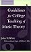Guidelines for College Teaching of Music Theory
