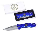 BLUE MASONIC FOLDING RESCUE POCKET KNIFE MASONS