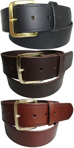 Plain Leather Belt - Black, Tan or Brown - Sizes: 29 - 45 - Smooth Grain Coated Leather Finish