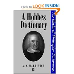 A Hobbes Dictionary (Blackwell Philosopher Dictionaries)