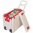 Multi-Function Convertible Rolling Cooler/ Picnic Table - Gray/ Red