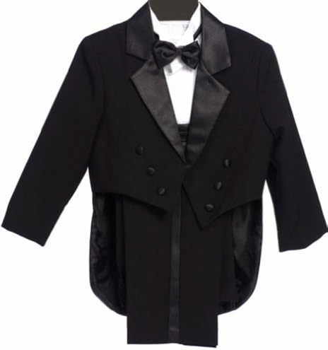 Classykidzshop Formal Black Tuxedo with Tail Cummerbund Bowtie Suit (Baby - 20T)