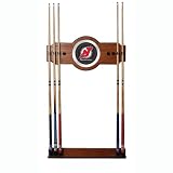 NHL New Jersey Devils two-piece Wood and Mirror Wall Cue Rack