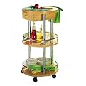 Round Kitchen Trolley - Natural