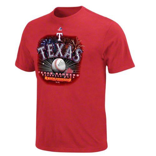 Texas Rangers Majestic Red 2011 World Series Fast Pitch T-Shirt
