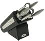 Cuisinart Continental 7-Piece Stainless-Steel Knife Set in Black Hardwood Block