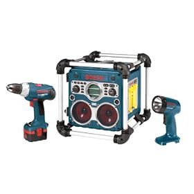 Bosch CPK-2PB Power Box Radio with CD plus 14.4V Brute Tough Drill Driver and Flashlight by Bosch