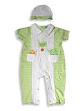 Beyond Basic Kids - Infant Baby Boys Short Sleeved Coverall Set, Lime, Green, White