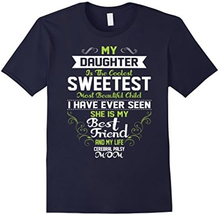 Men's She is my best friend and my life cerebral palsy mom t shirt XL Navy