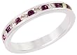 Sterling Silver Eternity Band, w/ February Birthstone, Amethyst Crystal, 1/8 (3mm) wide