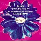 Click here to buy Barber: Adagio; Symphony No. 1; The School for Scandal; Essays by  Samuel Barber, David Zinman, and Baltimore Symphony Orchestra .