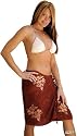 HIBISCUS FLOWER HALF SARONG "MILK CHOCOLATE BROWN"