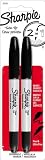 Sharpie Twin Tip Fine Point and Ultra Fine Point Permanent Markers, 2 Black Markers (32162PP)