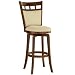 Hillsdale Jefferson 24-Inch Swivel Counter Stool with Cushion Back, Brown Cherry Finish with Woven Beige Fabric