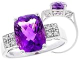 3.15 cts Genuine Amethyst Ring - 14kt White or Yellow Gold LIFETIME WARRANTEE