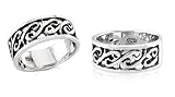 Oxidized Celtic Ring Band Sterling Silver