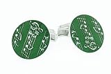 Sterling silver and green enamel handmade cufflinks with presentation box