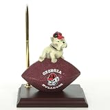 6.5" NCAA Georgia Bulldogs Football Clock and Pen Office Desk Set