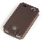 シンラクリエイション iPhone4/4S専用フラップタイプレザーケース Sweets Case Biscuit ブラウン SCI 002-BW