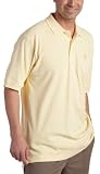 IZOD Men's Short Sleeve Basic Solid Two Button Pique Polo, Cream Yellow, Medium