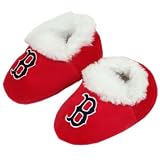 BOSTON RED SOX OFFICIAL LOGO BABY BOOTIE SLIPPERS 0-3 MOS