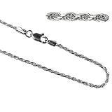 Men's Italian Diamond Cut Carefree Sterling Silver Rope Chain (20