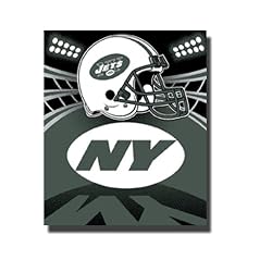 New York Jets Light Weight Fleece NFL Blanket (Shadow Series) (50x60")"