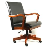 Innovex Leather Executive Chair, Black Wood
