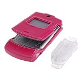 Leather Wrapped Thin Shell Magenta - Motorola Razr V3, V3c, V3i