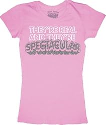 Seinfeld They're Real and They're Spectacular Junior's Tee T-Shirt Pink