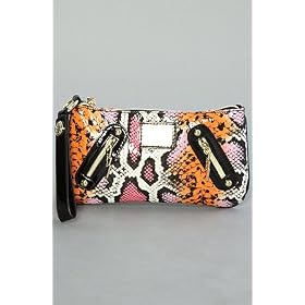 Betsey Johnson The Wristlet in Pink Painted Python,Bags (Handbags/Totes) for Women