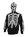 Full-Zip Up Glow in the Dark Black Skeleton Sweatshirt Hoodie Costume