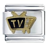 Black Tv Italian Charms Bracelet Link