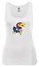 Kansas Jayhawks adidas Women's White Mascot Stripes Rib Knit Tank