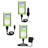 Deluxe Kit for the Apple iPod Mini includes a USB cable with Car and Wall Charger - Gomadic Brand w/ TipExchange Technology