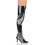 Pleaser Boots Women's DIVINE-3010W 3 Block Heel Thigh Boot, Side Zip