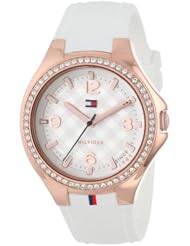 Tommy Hilfiger Womens 1781374 Sport Luxury Rose Gold Swarovski Crystal Set Bezel Watch