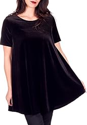 Polyester/Spandex/Velvet/Knit Sheer Flowy Short Sleeves Party Dress/Tunic 